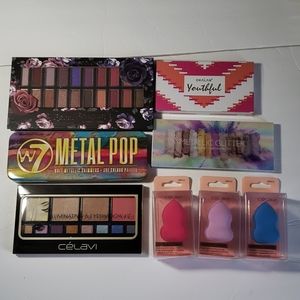 Set of 4 Makeup Palettes +3 B-sponges